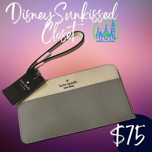 Kate Spade Gray and white colorblock wristlet Wallet